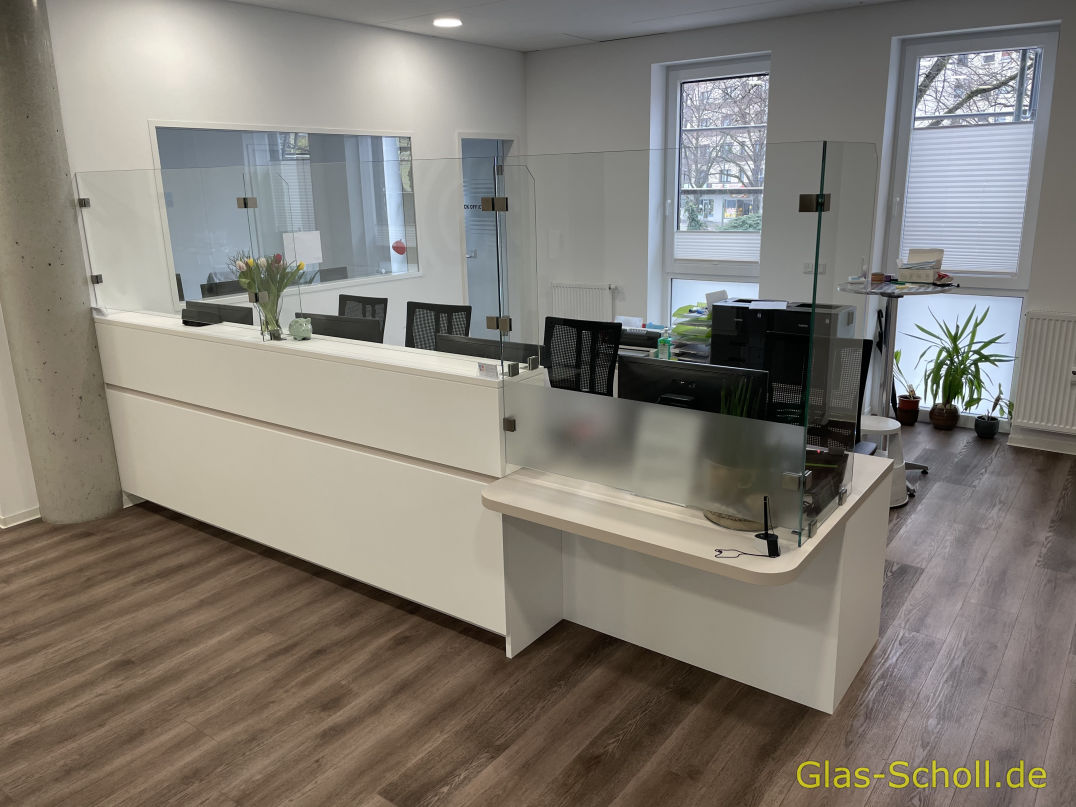 Arzt-Praxen Theken Infektionsschutz von Glas Scholl