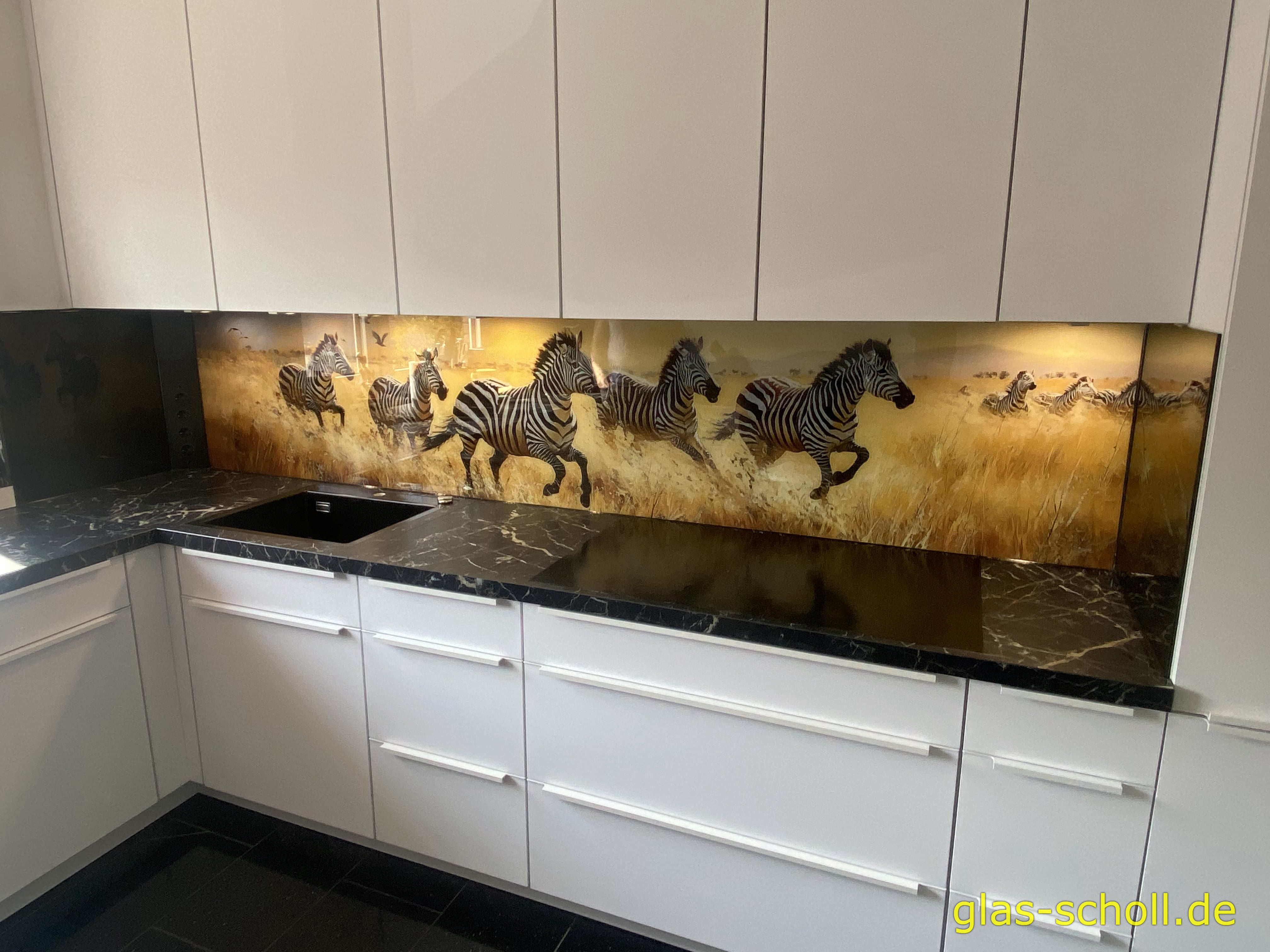 Küchenrückwand mit Digitaldruck ZEBRA