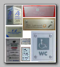 Glasschilder Firmenschilder an der Wand